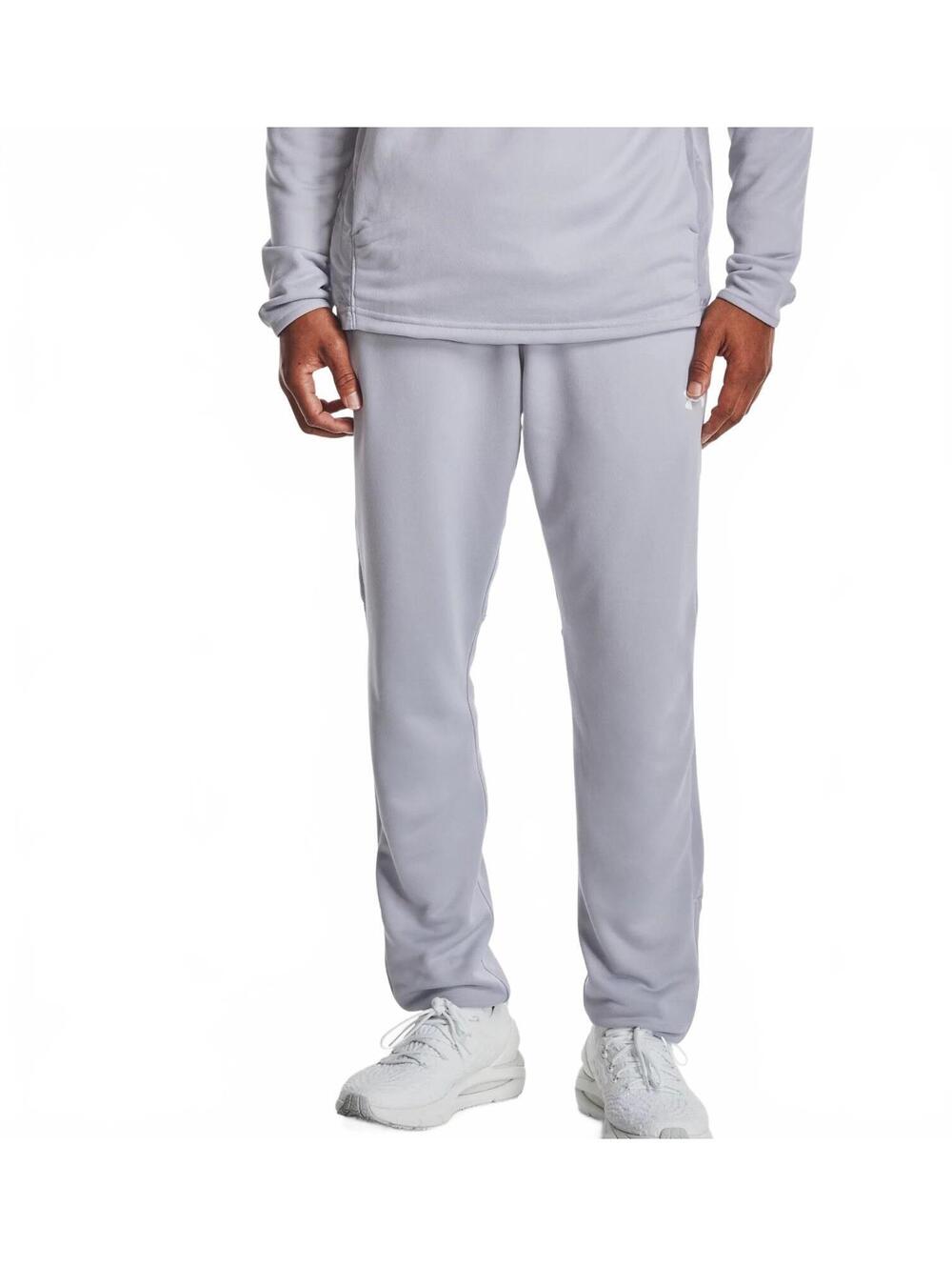 Under Armour men’s light gray 3X Command loose fit Warm-Up Pants zipper bottom
